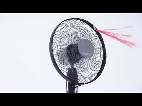 VENTILADOR DE PIE BORLON NEGRO/GRIS 3 VEL.55W 5X2ASPAS ORIENTABLE+ REMOTO+ TEMPORIZADOR REGX43X40 CM