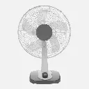 VENTILADOR SOBREMESA ARROYO GRANDE BLANCO/GRIS 3VEL 45W 5 ASPAS OSCILANTE Y ROTATORIO 65X43X26CM