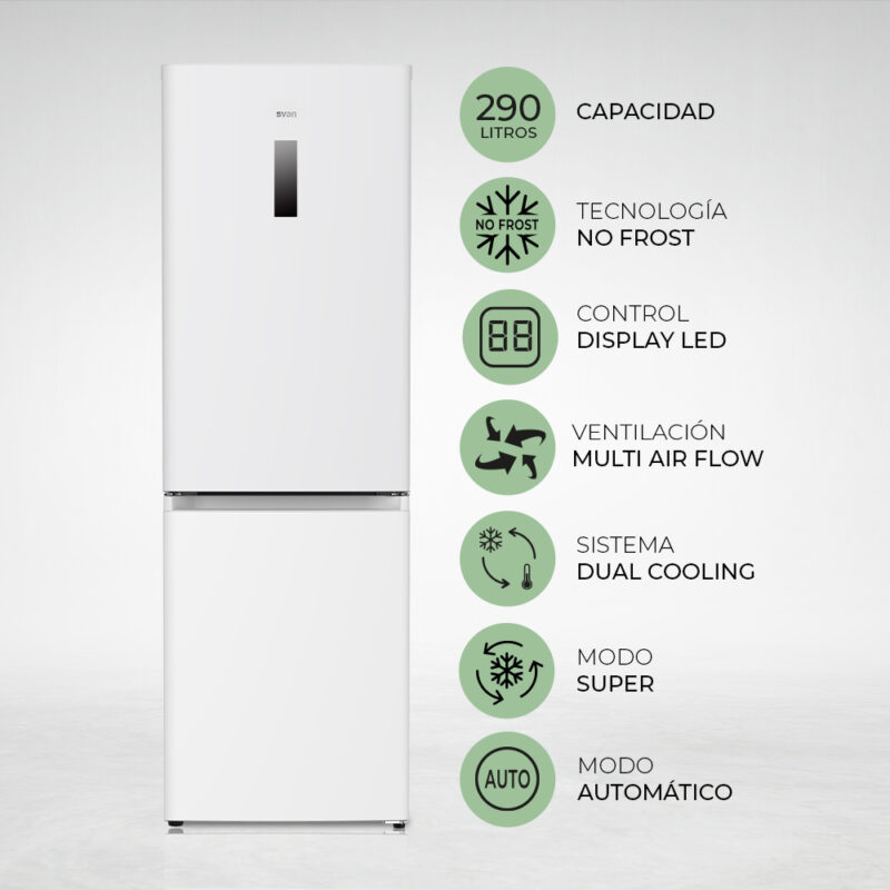 Combi Svan SC185602ENFD NF E 185cm 59,5cm 60cm Blanco con Display
