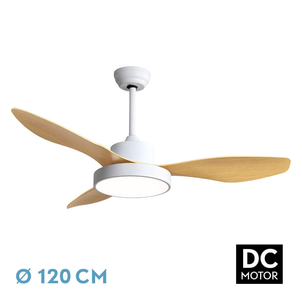 Nº22 VENTILADOR DC HAYATE 48W 4080LM BLANCO/HAYA 3 ASP 39/54X120X120CM...