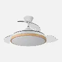 Ventilador Dc Evros 72w 6120lm Blanco/haya 107d 3asp.desplegables 3000-4000-6000k Remoto+reg.intensidad+temporizador+memoria 