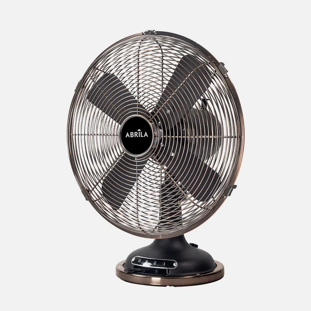 Ventilador Sobremesa Capitolio Negro/cobre 37w 3velocidades 4asp Fijo Y Rotatorio 42x35x27cm 