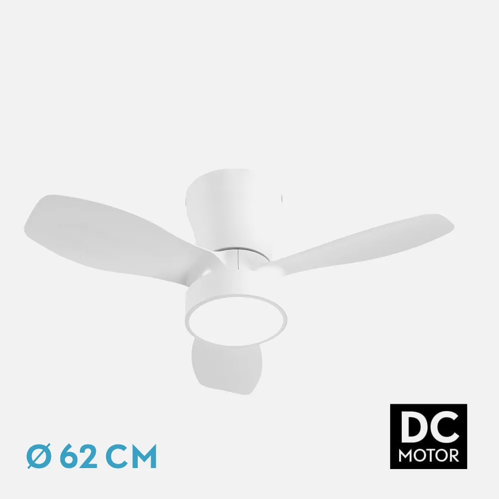 Ventilador Dc Piton 24w 2160lm Blanco 3asp 3velocidades 62d 3000-4000-6500k,remoto+reg.intensidad+temporizador 