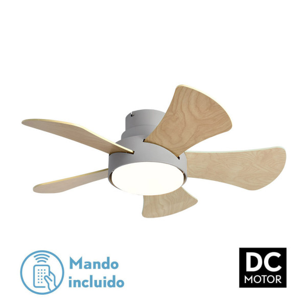 Ventilador 25w Dc Gris Gregario 5 Aspas Rev. Blanca/haya 6 Vel.3000-4000-6000k 82D Remoto,memoria y Temporizador Nº4 