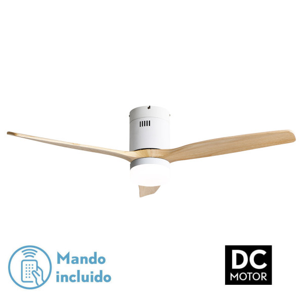 Ventilador 18w Dc Aguilon Blanco 3aspas Haya 5 Vel Ocidades C/remoto Temporizador 34x132d