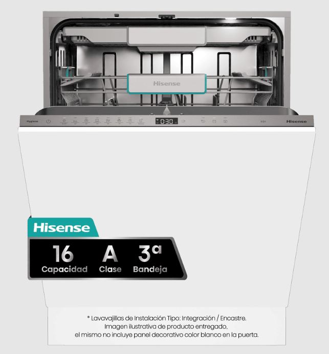 [036900410004] LAVAVAJILLAS INTEGR. HISENSE HV673A65 A 3ªBANDEJA