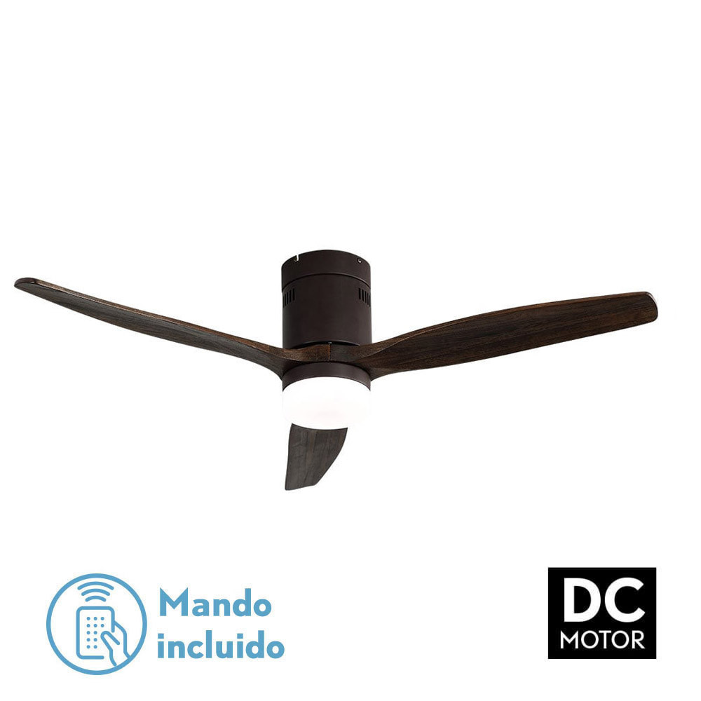 Nº18 VENTIL 18W DC AGUILON MARRON 3 ASPAS ROBLE 5 VELOCIDADES C/REMOTO TEMPORIZADOR 34X132 D