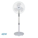 VENTILADOR DE PIE ETESIO BLANCO 3 VELOCIDES 40W OSCILANTE 3 ASPAS BLANCAS REGX43X40 CM