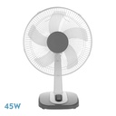 VENTILADOR SOBREMESA ARROYO GRANDE BLANCO/GRIS 3VEL 45W 5 ASPAS OSCILANTE Y ROTATORIO 65X43X26CM
