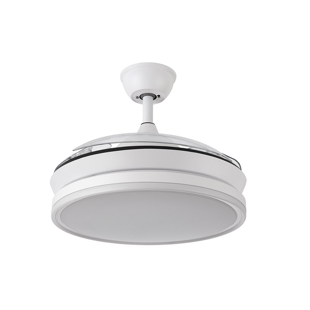 Nº19 VENTILADOR DC BAYOMO BLANCO 72W 6120LM 91D 3ASP.DESPLEGABLES 3000-4000-6000K REMOTO, TEMPORIZADOR,