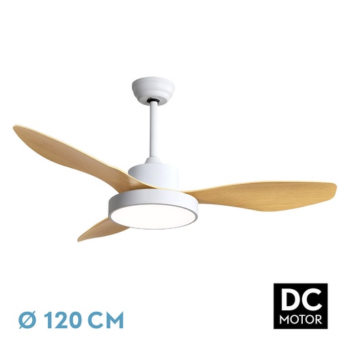 [128591368] Nº22 VENTILADOR DC HAYATE 48W 4080LM BLANCO/HAYA 3 ASP 39/54X120X120CM...