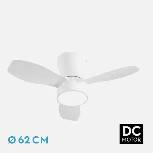[243591301] Ventilador Dc Piton 24w 2160lm Blanco 3asp 3velocidades 62d 3000-4000-6500k,remoto+reg.intensidad+temporizador 
