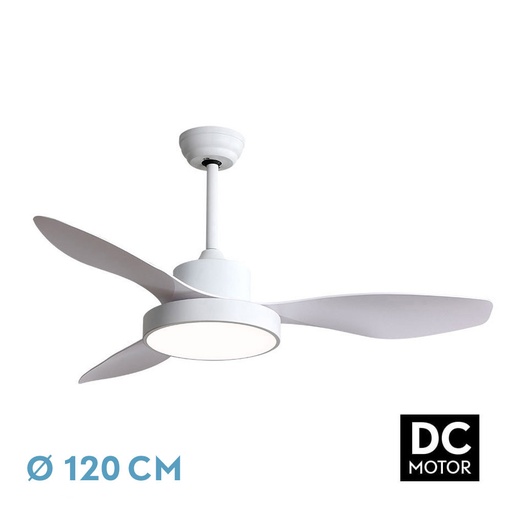 [128591301] Nº2 Ventilador Dc Hayate 48w 4080lm Blanco 3 Asp 39/54x120x120cm 3000-4000-6000k C/remoto, Memoria Y Temporizador