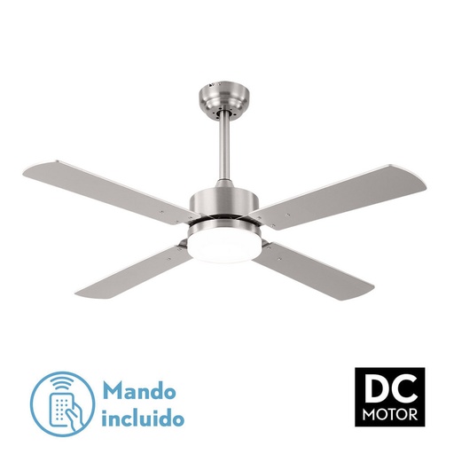 [173591403] Nº13 Ventilador 18w Dc Hupe Niquel 4 Asp.6 Vel.107d Remoto,memoria Y Temp.3000-4000-6000k