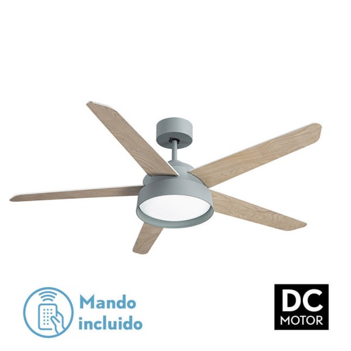[180791506] Nº1 Ventilador 25w Dc Verde Lebeche 5 Aspas Rev. Blanca/haya 6 Vel. 3000-4000-6000k 132d Remoto,memoria Y Temporizador