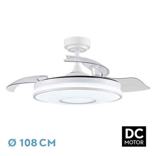 [165391401] Nº5 Ventilador Dc Dani 72w 7200lm Blanco 3aspas 6velocidades 108d 3000-4000-6000k Remoto+memoria+temporizador 24